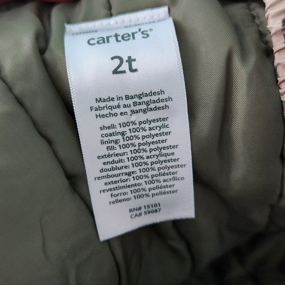 Carter's Camo Dinosaur Snow Bibs - Picture 4 of 4